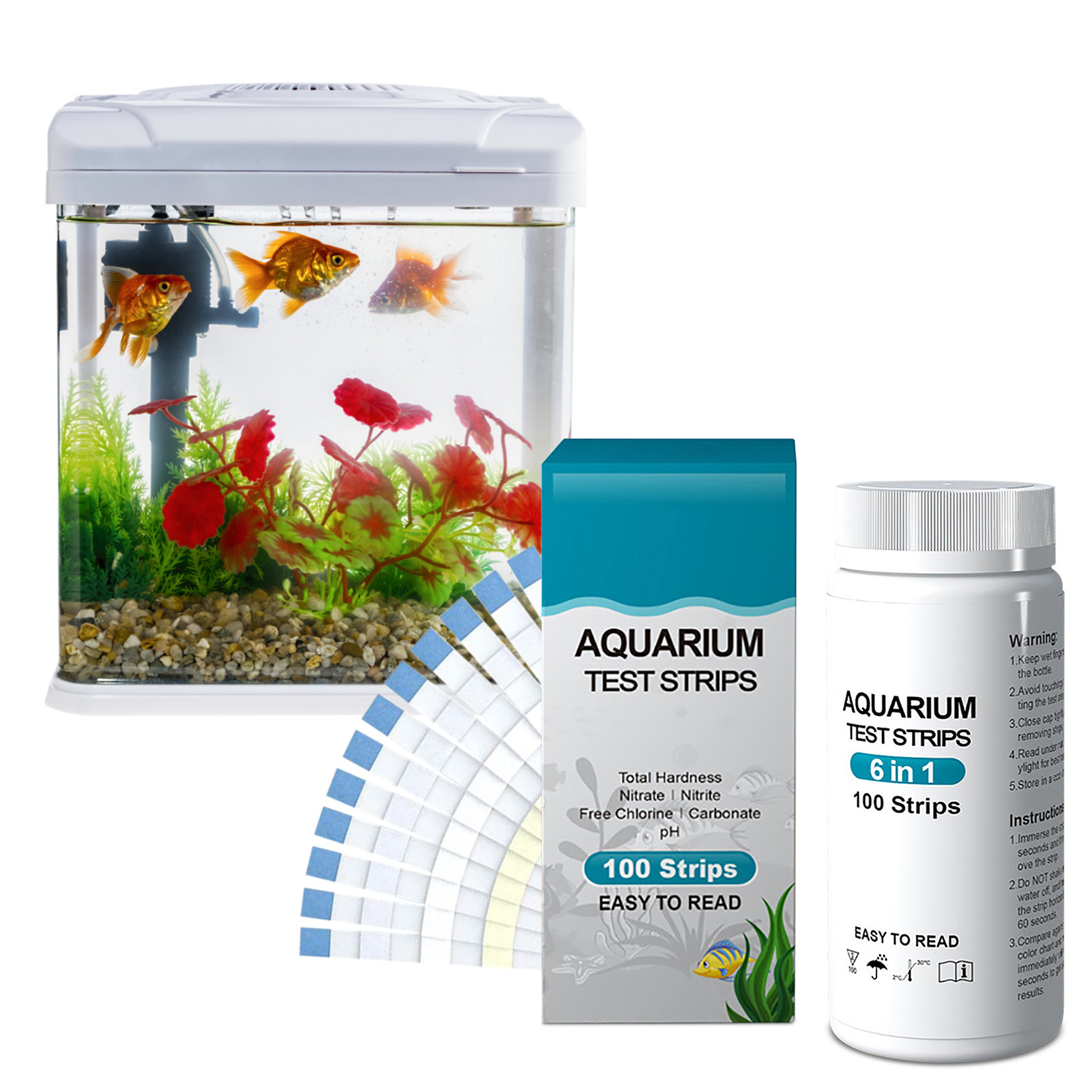Aquarium Test Kit - PH 질산염 염소 수질 테스트 스트립
