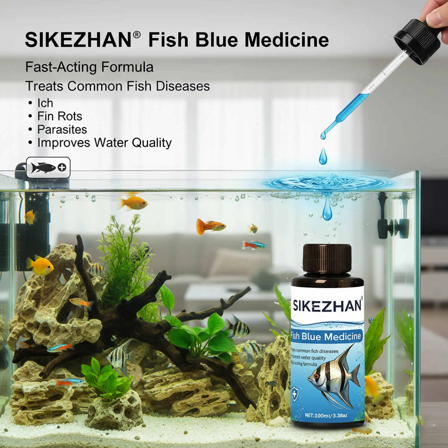 500ml 메틸렌 블루 용액 수족관 어류 치료제 항균  - Aquarium Fish Diseases 리뷰 및 가격
